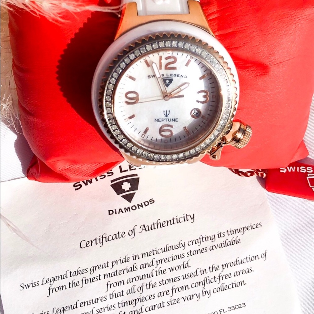 💎🆕 Swiss Legend 60 Diamonds mother of pearl face & Rosegold watch